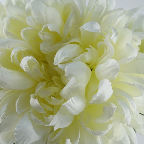 Pack of 6 x Artificial Flowers Extra Large Reflex Chrysanthemum - White 75cm