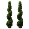 120cm Pair of Spiral Buxus Artificial Tree UV Resistant Outdoor - Premium Quality