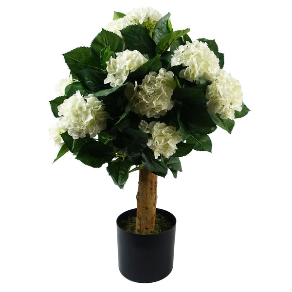 Artificial White Hydrangea Plant Potted 75cm Bush Botanik