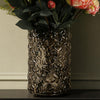 Glass Vase Embossed Chestnut Glass Vase 26cm Botanik