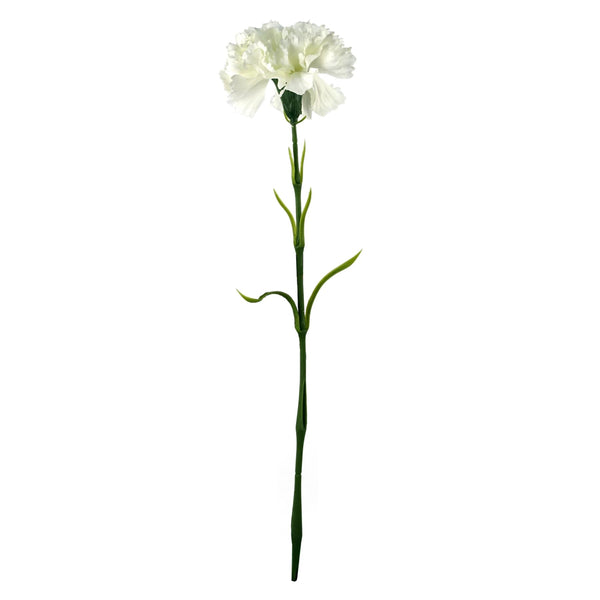 Single White Carnation Artificial Flower