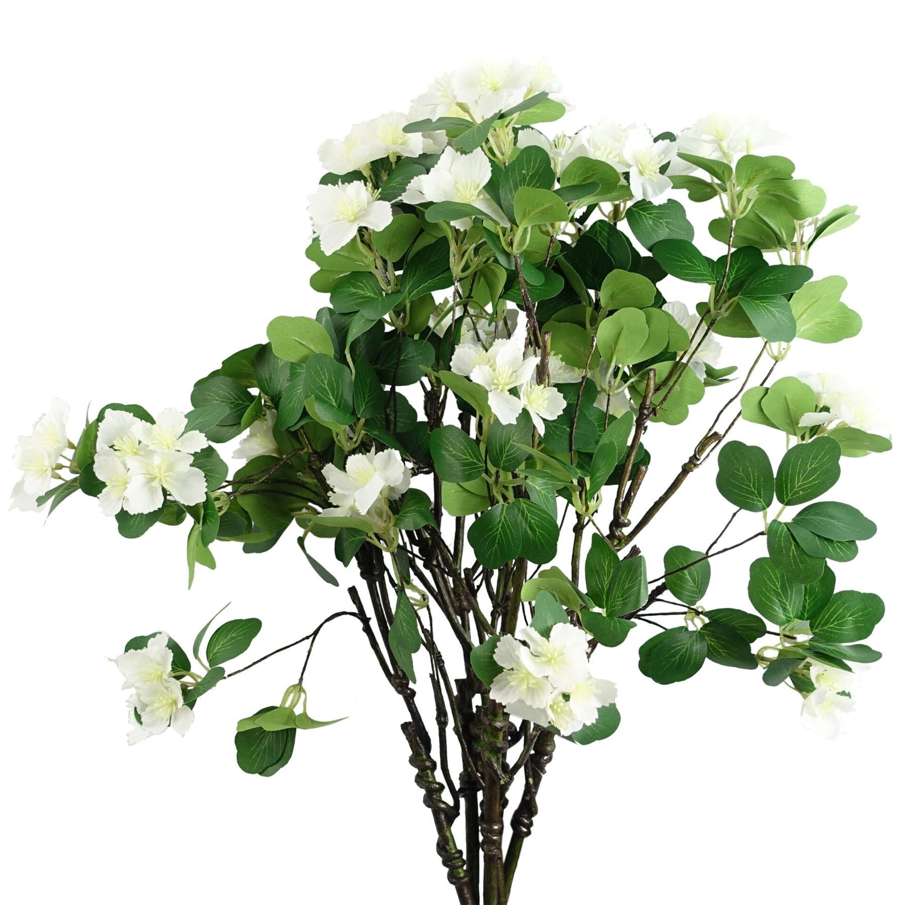 Pack of 6 x 60cm Flower Foliage Spray - White - Premium Quality