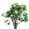 Pack of 6 x 60cm Flower Foliage Spray - White - Premium Quality