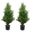 90cm Pair of Artificial Cypress Topiary - Premium Quality