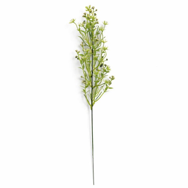 48cm Artificial Wild Berry Blossom Spray Stem – Faux Green Floral Filler