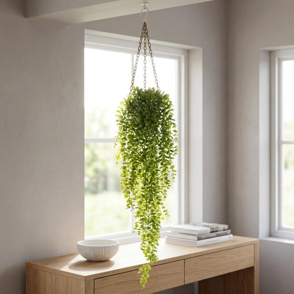 Pack of 6 x 90cm Artificial Trailing Hanging Plant Green Faux Cascading Foliage - Premium Quality