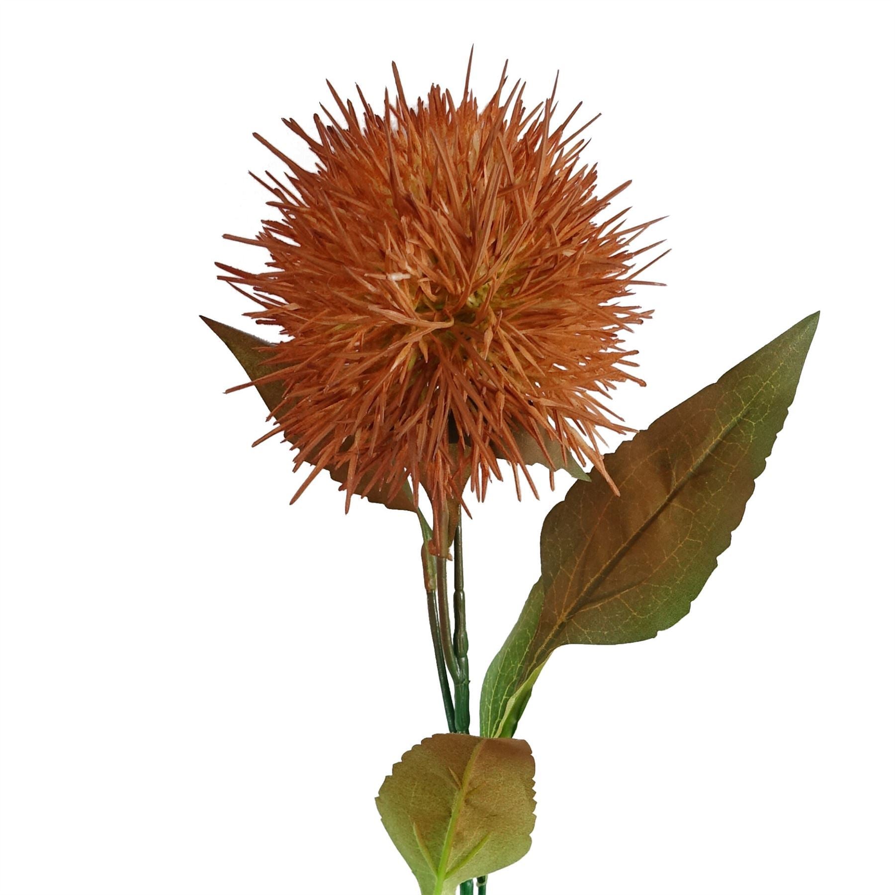 Pack of 6 x 70cm Globe Thistle Yellow Ball Artificial Flower Stem - Premium Quality