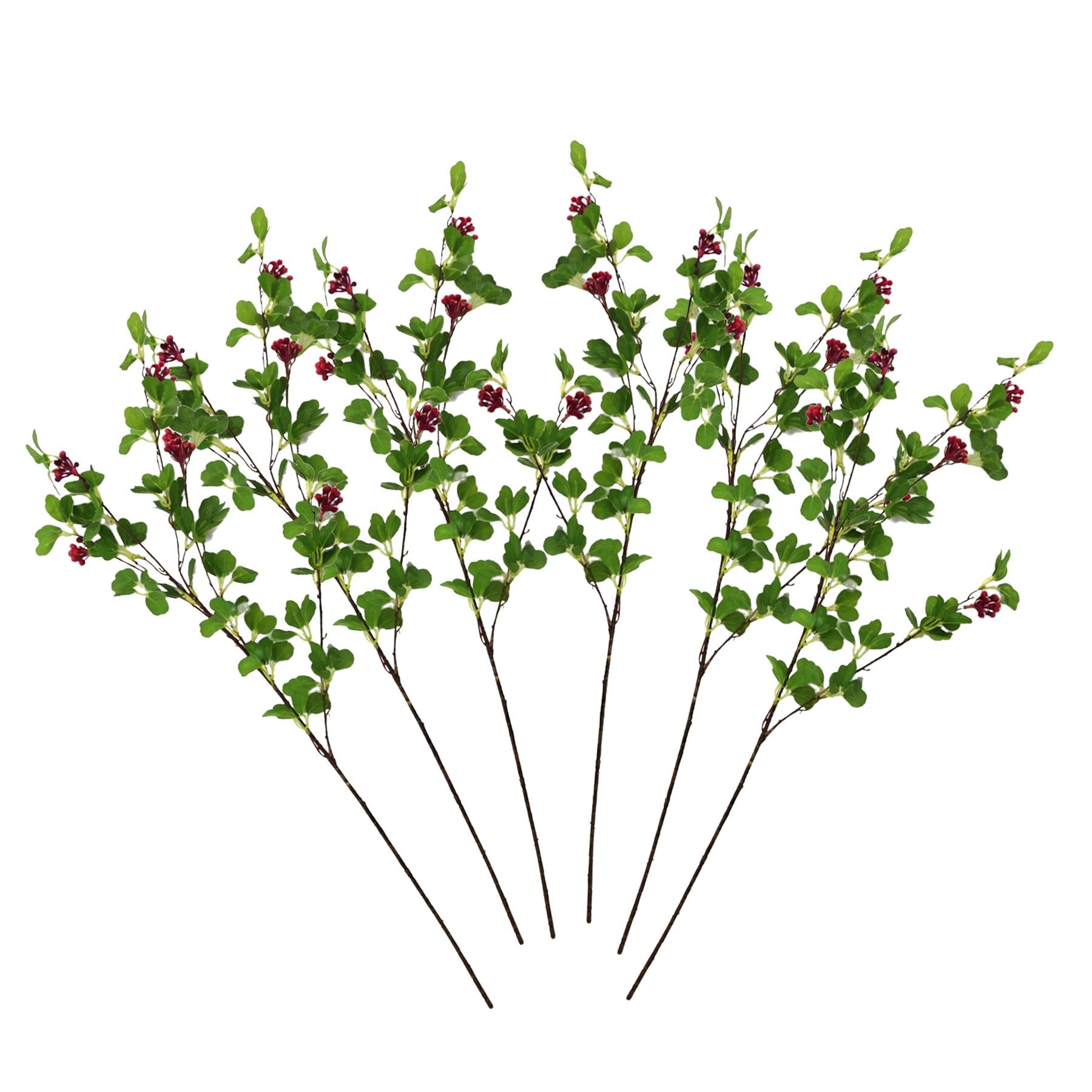 Pack of 6 x 90cm Artificial Berry Foliage Spray Stem