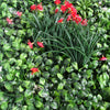 100cm Artificial Mixed Foliage Green Wall Panel with Floral Detail Faux Living Wall