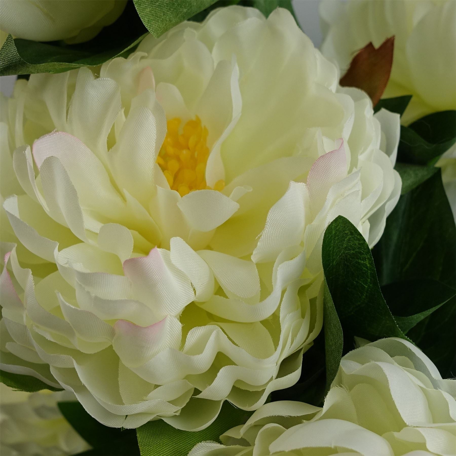 55cm Artificial White Peony Plant