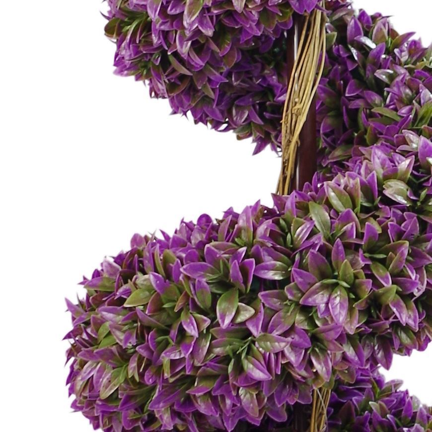 90cm Pair of Purple Large Botanik Spiral Topiary Trees with Decorative Planters - Premium Quality