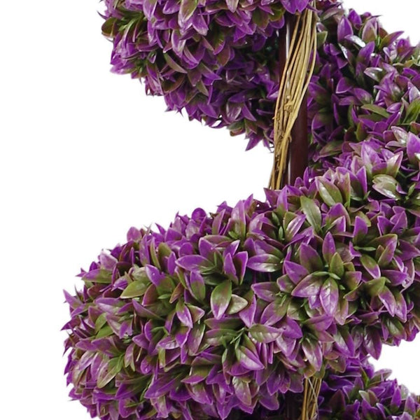 90cm Pair of Purple Large Botanik Spiral Topiary Trees with Decorative Planters - Premium Quality