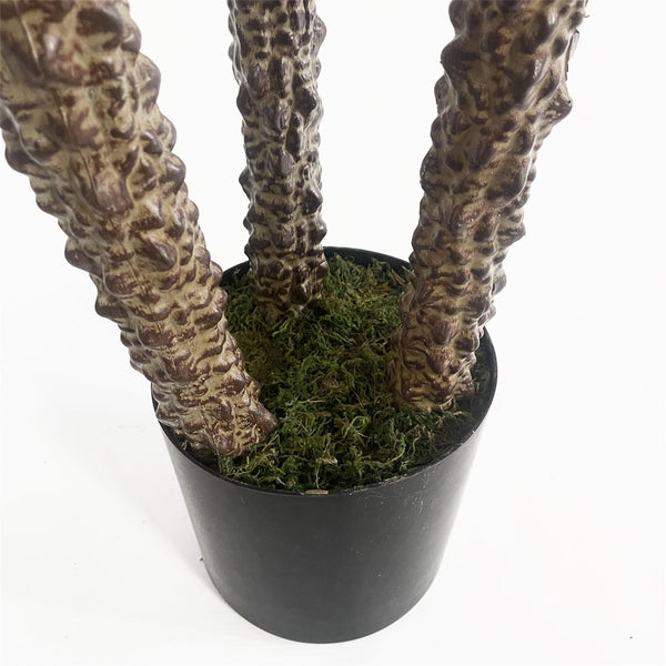 Artificial Yukka Tree Plant Spiky UV Resistant Outdoor Tree Triple Dark Red and Brown Botanik