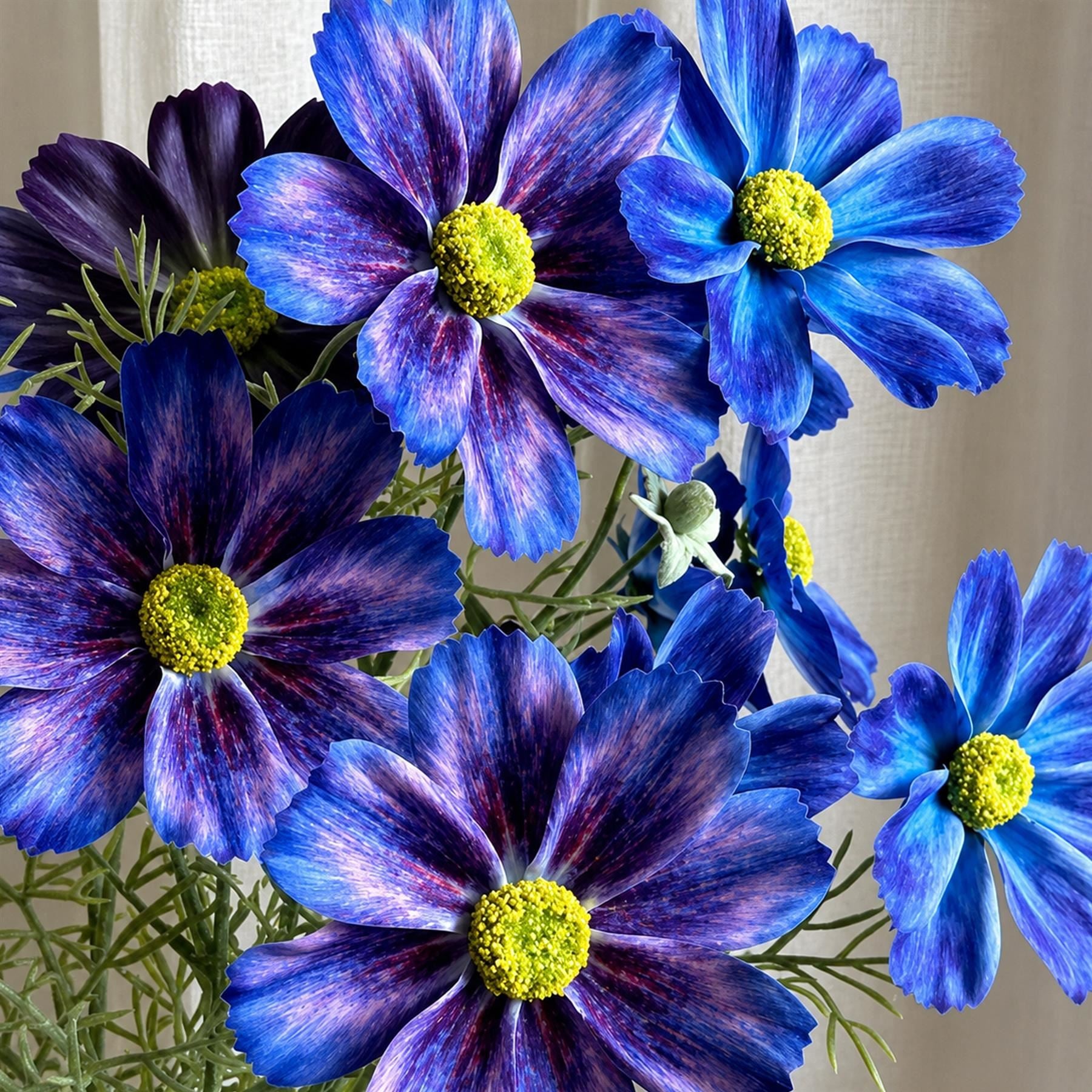 Pack of 6 x 63cm Real Touch Artificial Purple Cosmos Sprays - 4 Flowers Each