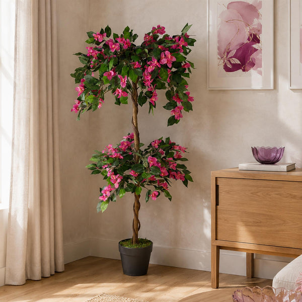 Artificial Flower Plant Tree 140cm Pink Rhododendron Trunk