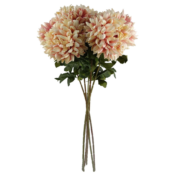 Pack of 6 x Artificial Flowers Extra Large Reflex Chrysanthemum - Pink 75cm