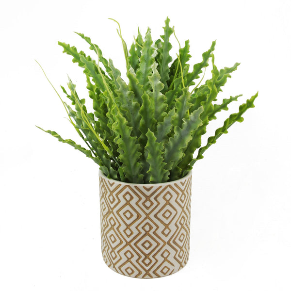 Ceramic Plant Pot Planter Diamonds Grey 12 x 12 x 12cm