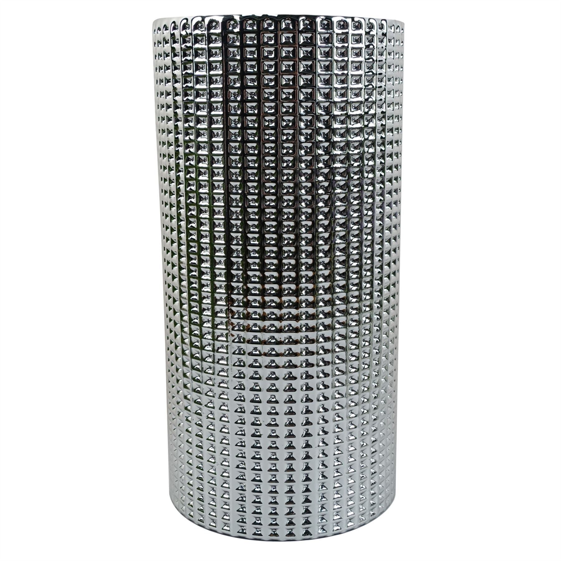 70cm Red Lily Display Silver Glass Vase - Premium Quality