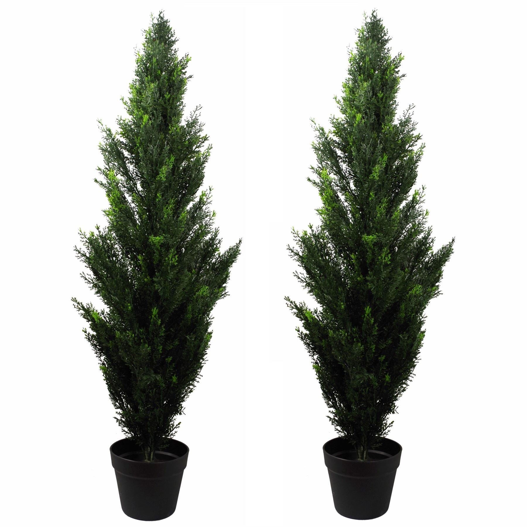 120cm Pair of Artificial Cedar Cypress Topiary UV Resistant - Premium Quality
