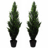 120cm Pair of Artificial Cedar Cypress Topiary UV Resistant - Premium Quality