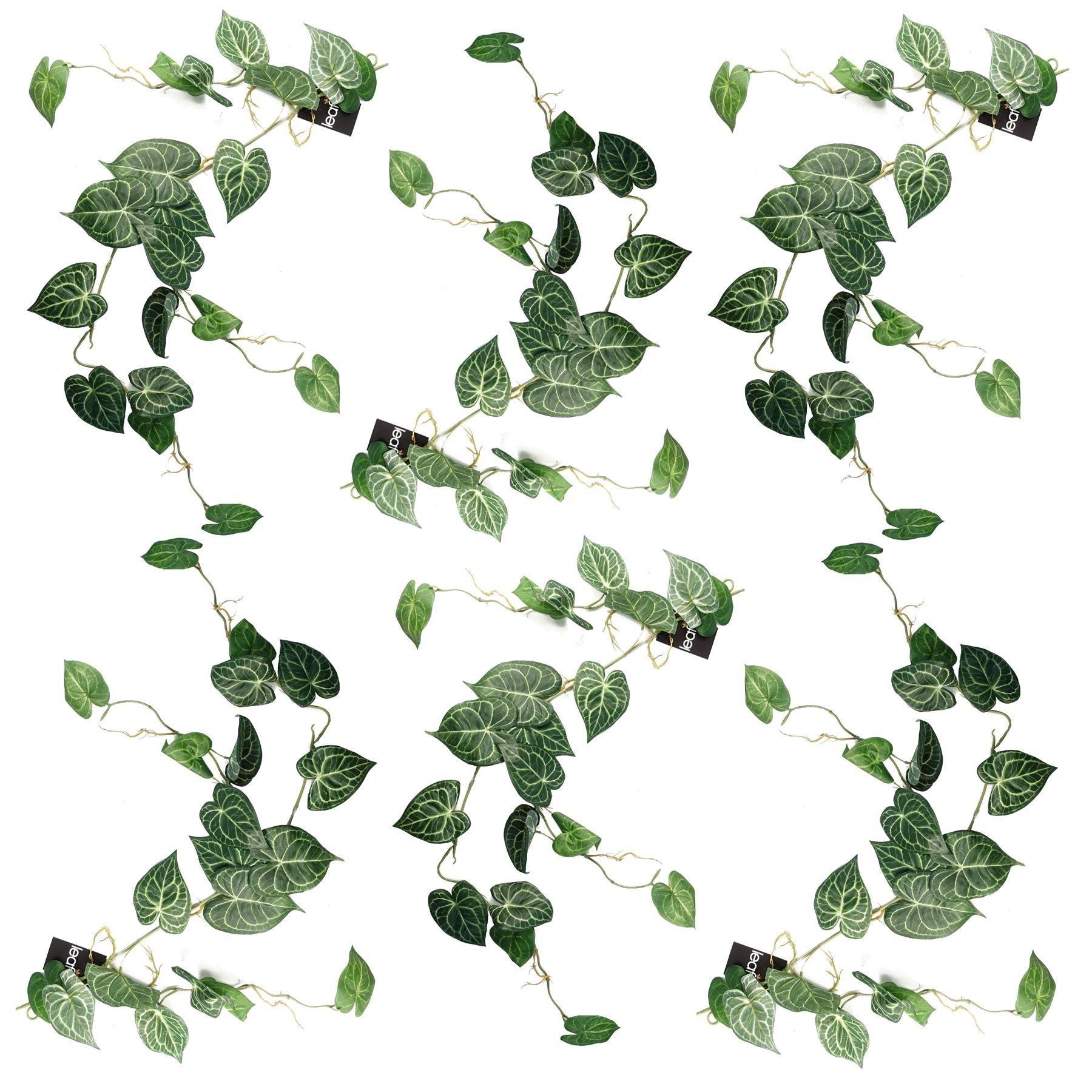 6 x 100cm Artificial Hanging Trailing Rounded Ivy Plant - Premium Quality