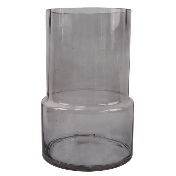 Glass Vase Grey Smoke Glass Vase 26cm Botanik