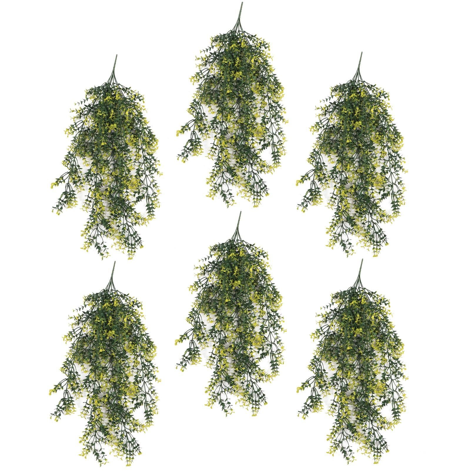 Pack of 6 x Hanging UV and Fire Resistant Artificial Variegated Plant 76cm - Premium Quality