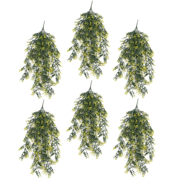 Pack of 6 x Hanging UV and Fire Resistant Artificial Variegated Plant 76cm - Premium Quality