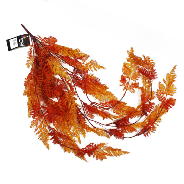 Artificial 100cm Hanging Maidenhair Fern Plant Autumn Orange