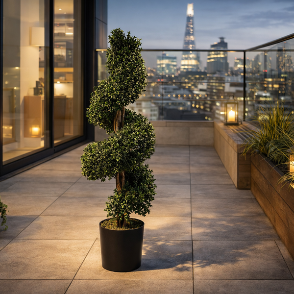Leaf 120cm Spiral Buxus Artificial Tree UV Resistant Outdoor