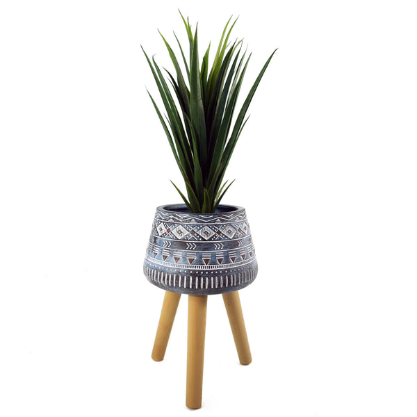 Planters Plant Pots Aztec Blue Composite 44cm x 26cm