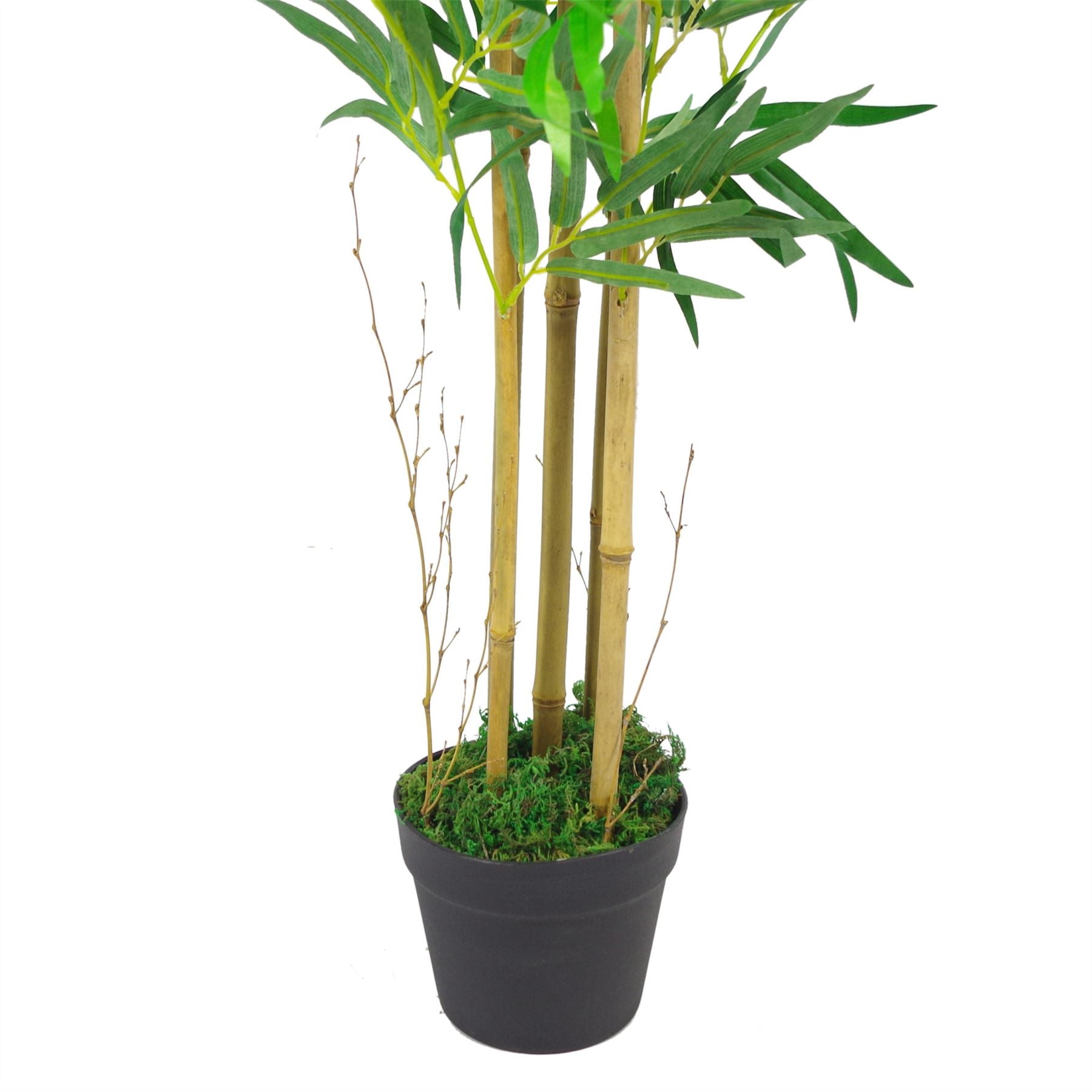 Artificial Bamboo Plants Trees Brown Copper Planter 120cm 4ft