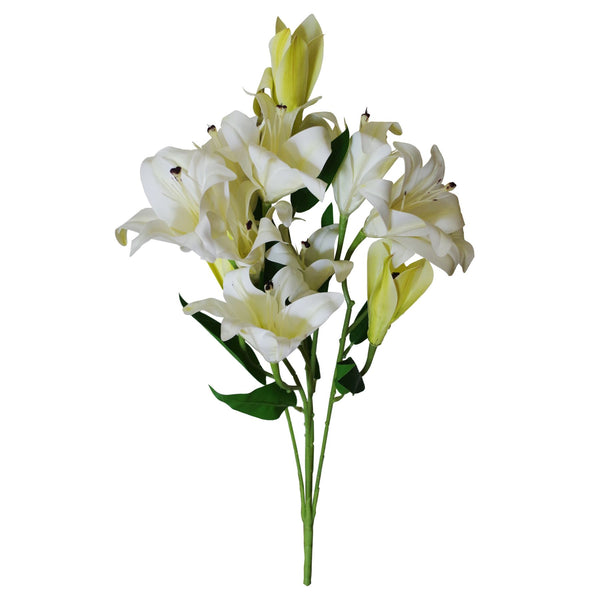 Artificial Flowers Lily Plant White Bare Stem 60cm Pack 12