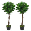 Pair Artificial Bay Topiary Trees PAIR 90cm Trunk