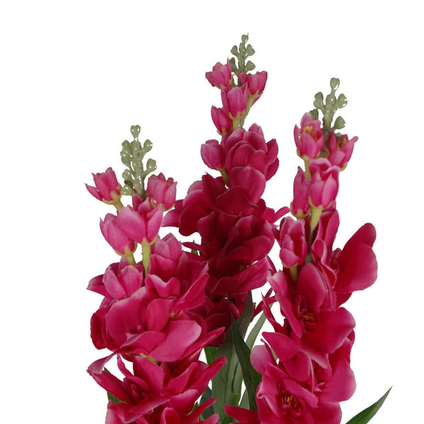 Artificial Cymbidium Orchid Plant Dark Pink Flowers 100cm