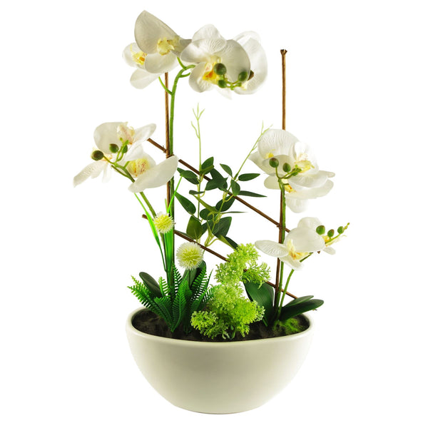 Artificial Orchid Plant in Planter 55cm