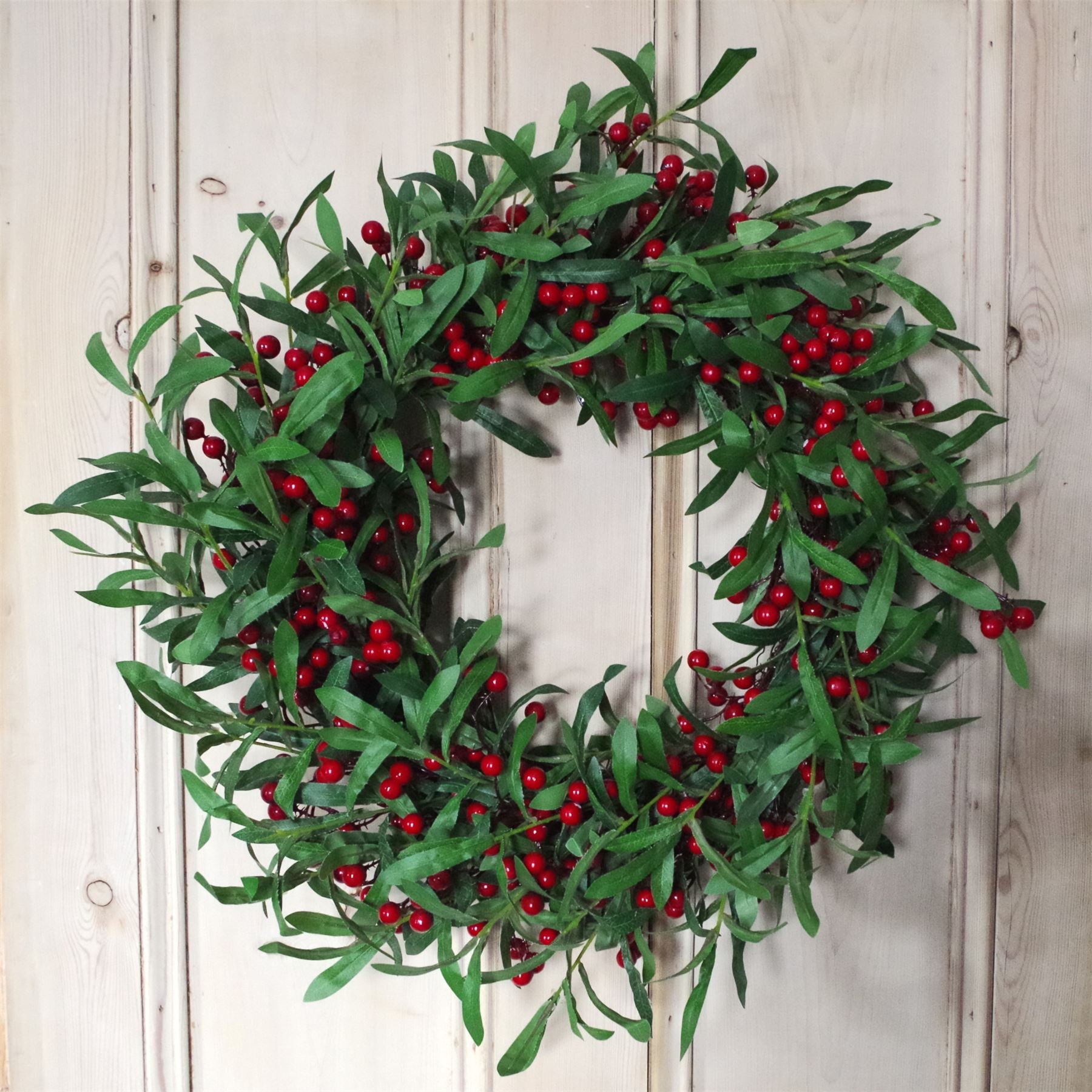 Luxury Wreath Christmas Mistletoe Red Berry 60cm 24