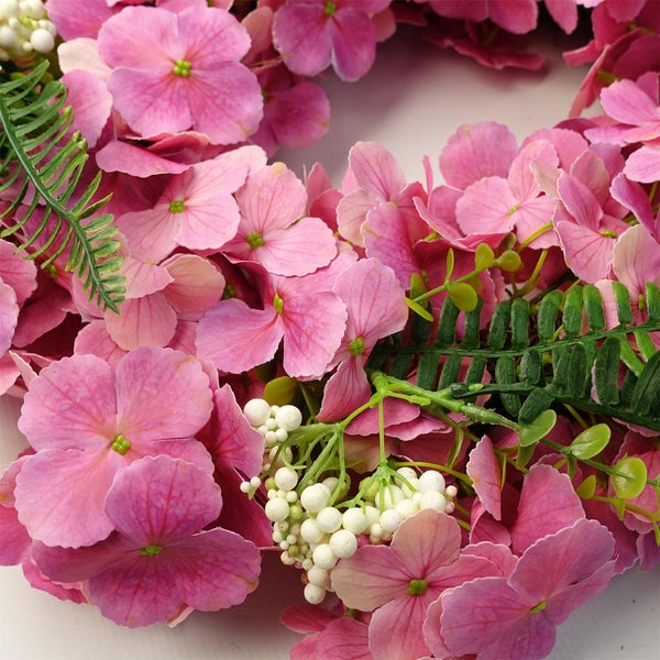 Artificial Pink Floral Blossom Wreath