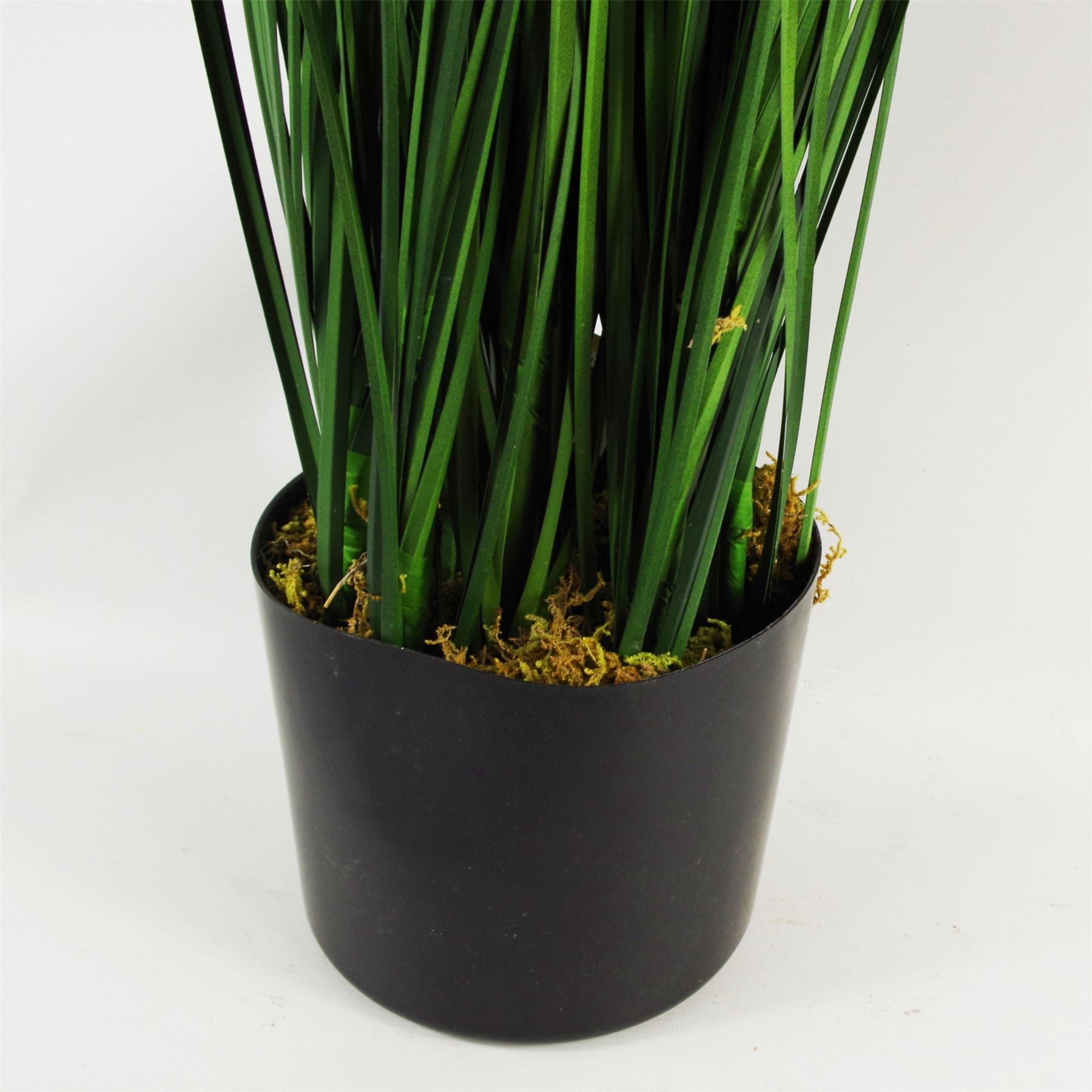 Artificial Onion Grass Plant Gold Metal Planter 130cm