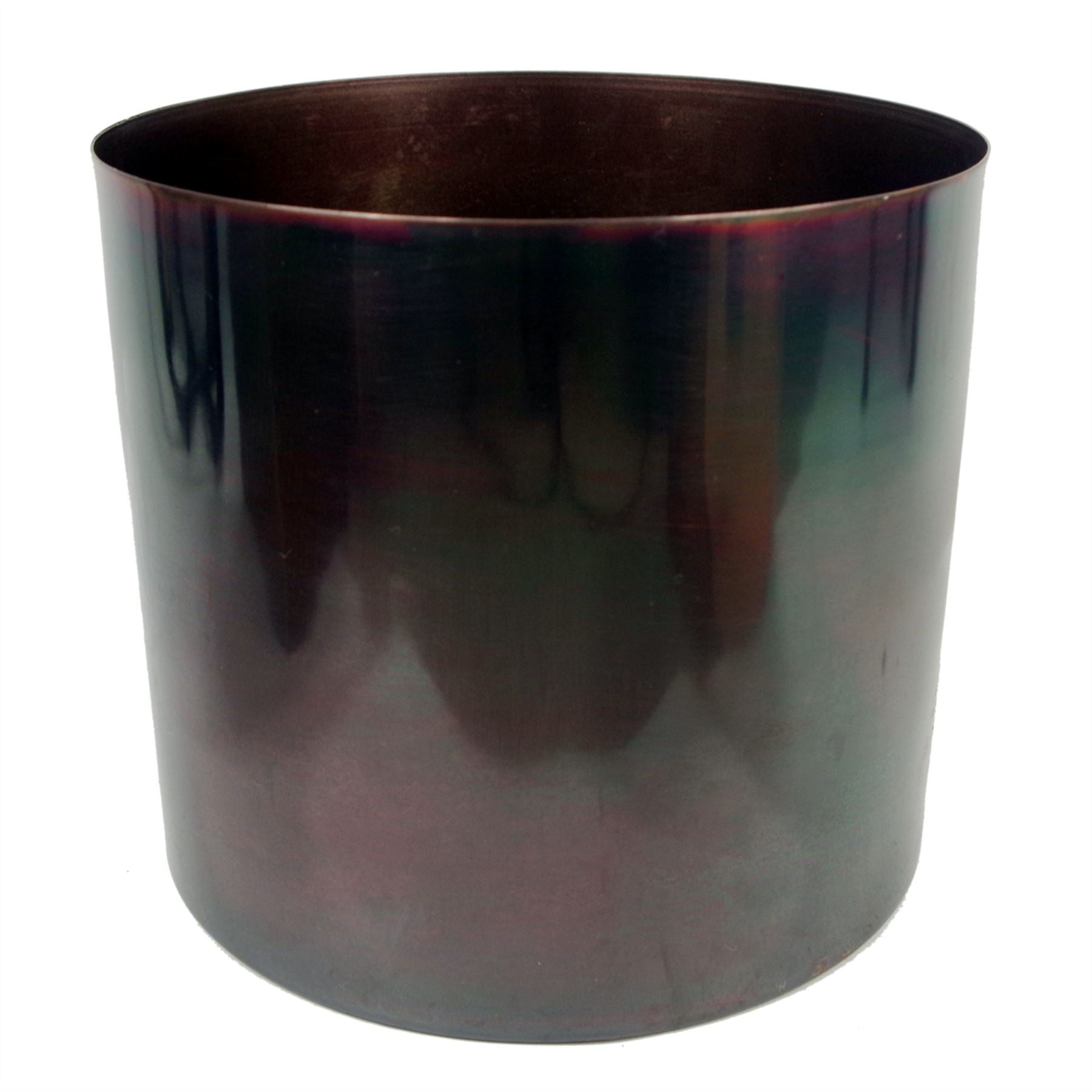 Metal Planter Iridescent Rainbow Finish 20 x 18cm