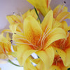 Artificial Lily Plants Yellow 60cm 12 x Bare Stem Flowers