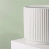 Ceramic Plant Pot Planter Ribbed White 16 x 16 x 15cm by Leaf Design