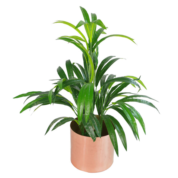 Artificial Bamboo Shrub Polished Copper Planter 65cm