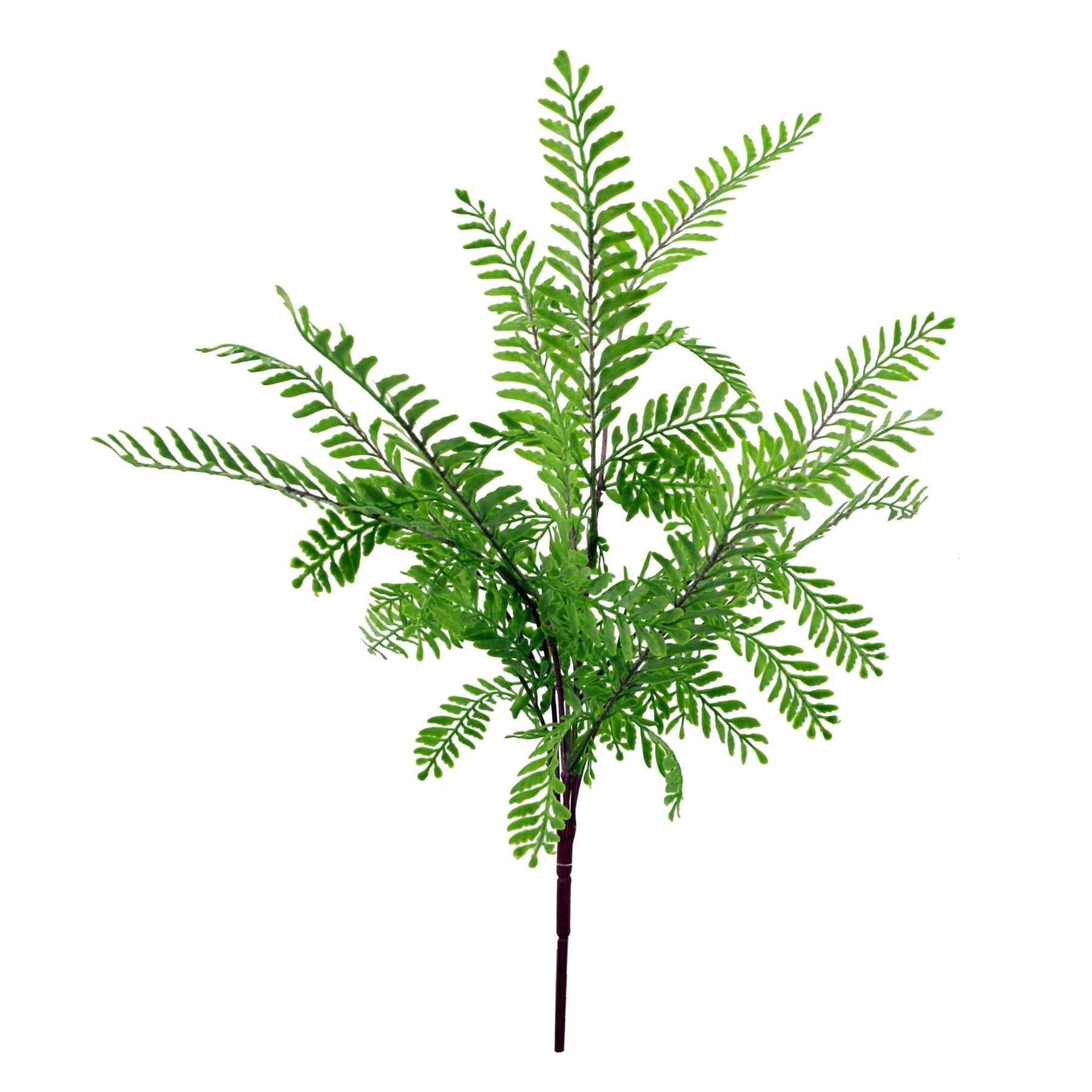 Pair Ceramic Planters Artificial Ferns 40cm