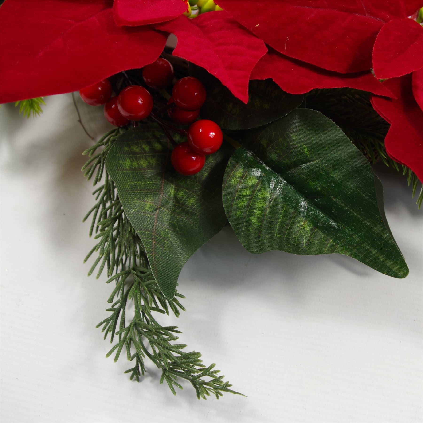 Luxury Wreath Christmas Poinsettia Foliage Floristry Wreath 60cm