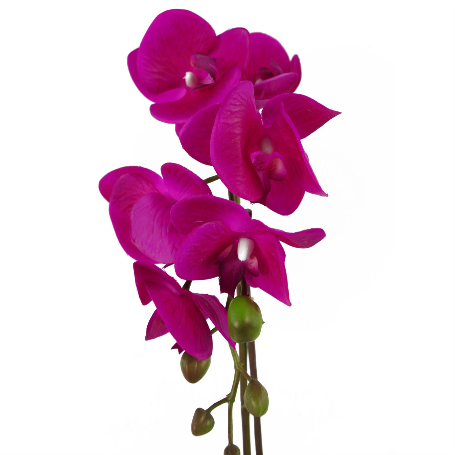 Artificial Orchid Dark Pink Silver 46cm