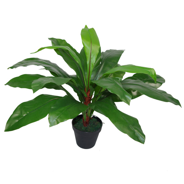 Artificial Bird Nest Fern Plastic weighted pot 60cm Plants