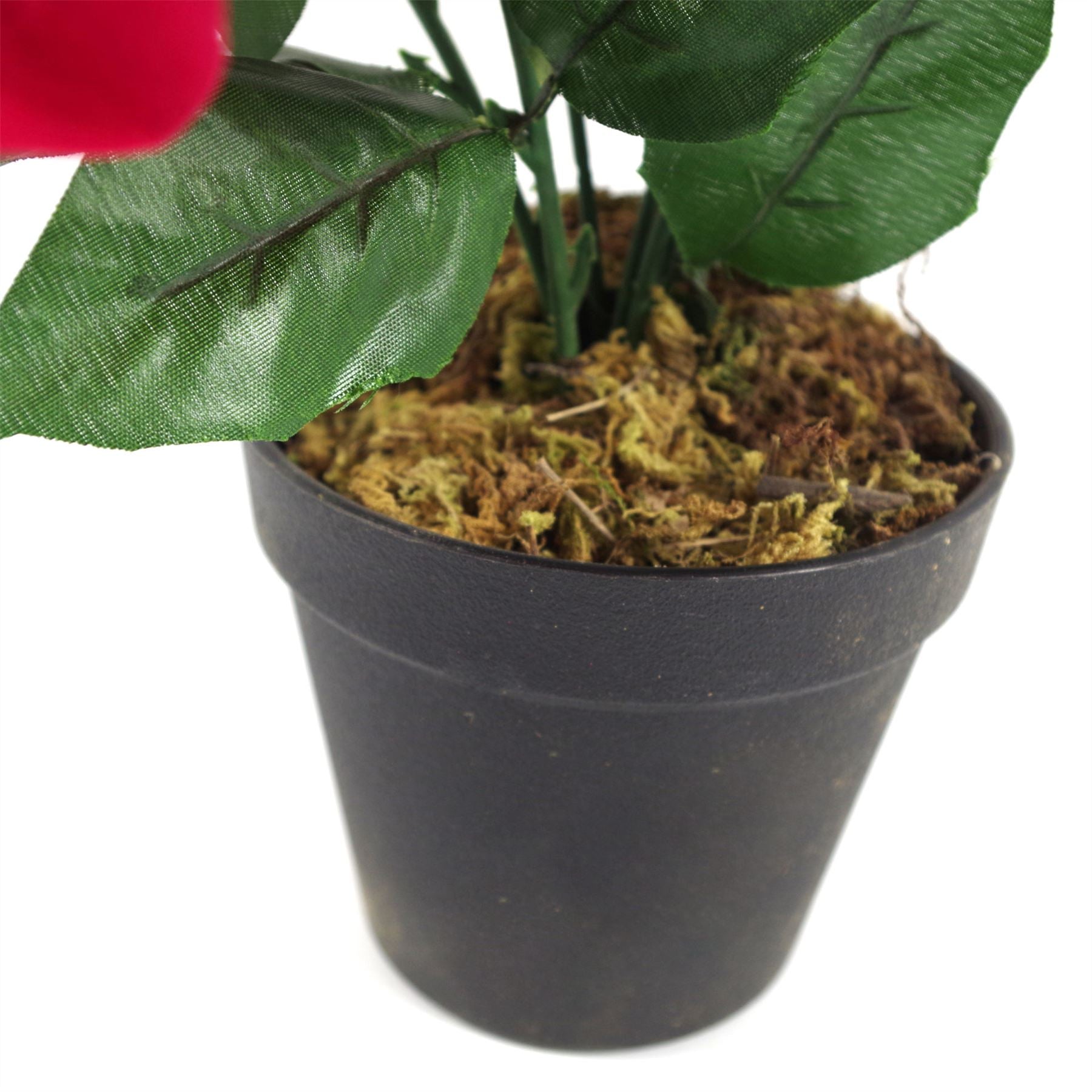 Christmas Red Poinsettia Artificial 40cm Gold Metal Planter