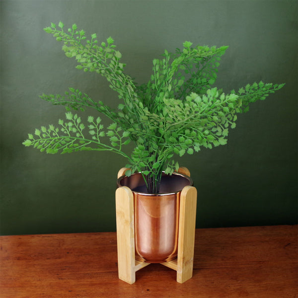 16cm Gold Ceramic Planter Bamboo