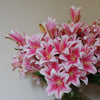 Artificial Flowers Lily Plant Pink Bare Stem 60cm Pack 12